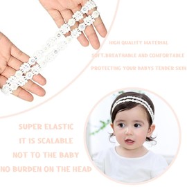 Baby Girls Headbands Elastic Double Lace Flower Headband Soft Bow Headwrap Hair Accessories for Girls