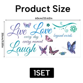 Live Love Laugh Wall Stickers, Motivational Wall Decal Quote Sticker Family Inspirational Quotes Wall Art Lettering Saying Wall Decal Art for Bedroom Living Room Office