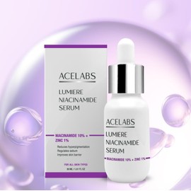 ACELABS Niacinamide Serum 10% Niacinamide and 1% Zinc for Face | Brightening, Improve Uneven Skin Tone, Pore Minimizer for Face, Anti Aging | Discoloration Correcting Serum 1.01oz