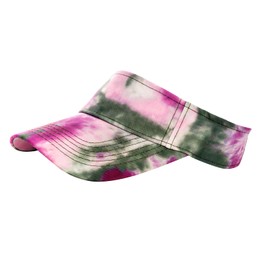 Marrywindix 1 Piece of Tie Dye Colorful Sport Wear Athletic Visor Sun Sports Visor Hat Visor Adjustable Cap for Women and Men (Tie Dye Fuchsia)
