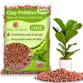 Sukh Sukh Clay Pebbles for Plants - 14 OZ Pebbles for Indoor Plants Clay Used for Drainage, Decoration, Aquaponics, Hydroponics and Other Gardening Essentials Hydroton Small Pebbles Leca