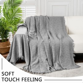 MEETSKY Sofa Covers Couch Cover Sectional L Shape Couch Blanket Cover Sofa Slipcovers for Most Shape Sofas Washable Thick Soft Throws Cover Blankets for Living Room(XX-Large: 91" x 134", Grey)