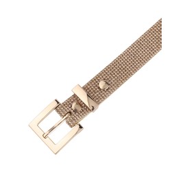 Elerevyo Women Rhinestone Belts, Bling Crystal Sparkly Diamond Sequins Shiny Soft Waistband for Party Jeans Dresses 110x1.9cm/43.3x0.7(LxW) Bronze