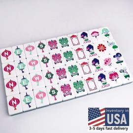 Dark Green Acrylic Mahjong Tiles American Mahjong 4-layer Engraved American Mahjong Tiles MagColor: Sierra / Dark Orange