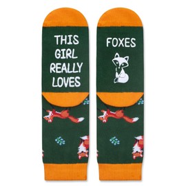 Zmart Cute Fox Gifts for Women Girls Men, Silly Fun Fox Socks Fox Stuff Stocking Stuffers for Mom Dad