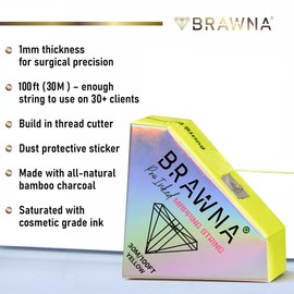 BRAWNA 30M [ 100FT ] Pro Inked Mapping String for Brow and Lip Measuring - PMU Supplies - Color - Yellow…