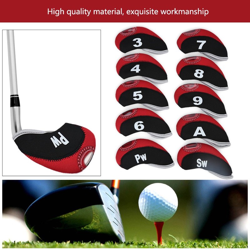 10 Pcs Neoprene Golf Club HeadCovers Iron Head Protect Cover