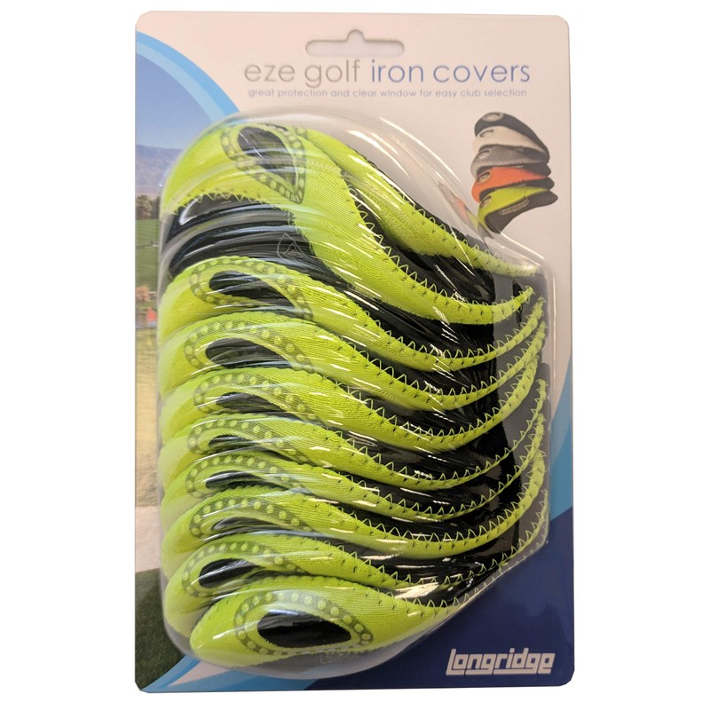 Longridge EZE Golf Iron Covers (Pack of 10) - Green/Black