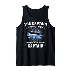 Captain is Always Right Motor Boat Captain Tank Top