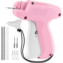 Stitch Gun for Clothes Agrlong Stitch Quick Clothing Fixer,Sewing Kit, MicroTagging Gun for Clothing Stitch Gun, Included 5 Needles,1000 Black Fasteners & 1000 White Fasteners(Pink+White)