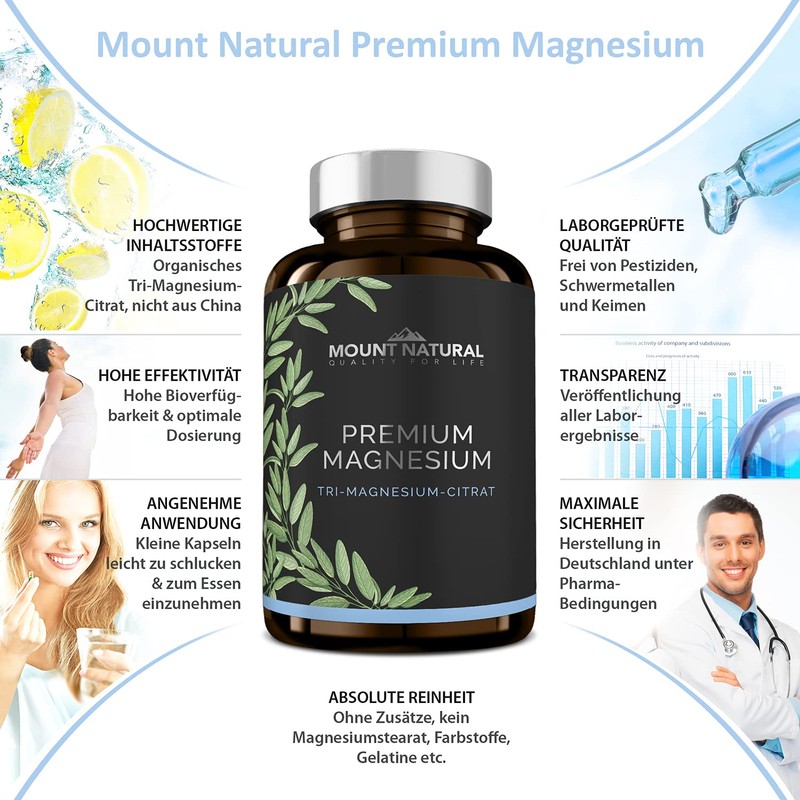 Mount Natural Premium Magnesium 180 Capsules - 2010 mg Magnesium