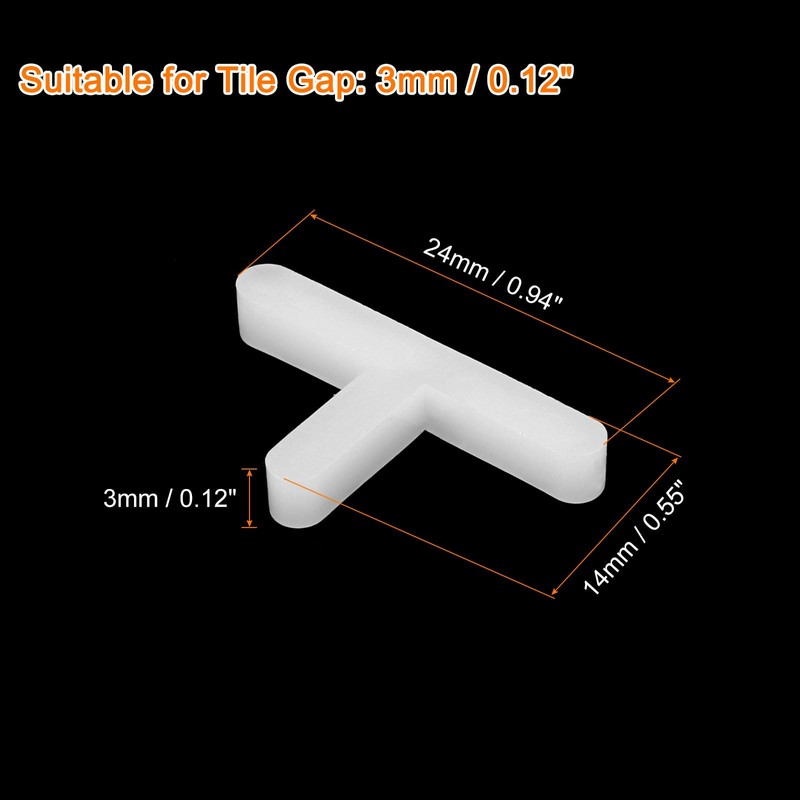sourcing map 800Pcs Wall Floor Tile Plastic T-Shape Spacers Tiling