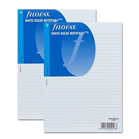 Filofax A5 Twin Pack White Ruled Notepad (342210) x 2