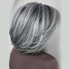 Aisaide Silver Wig Layered Wig with Curtain Bangs for Women