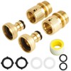 cuteDIY Garden Hose Connector 3/4 Inch GHT Solid Brass Male