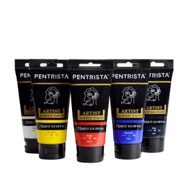 Acrylic Paint Set,Artist Paint 6 Colors(75ml,2.54oz) Heavy Body Acrylic Paints,PENTRISTA Art Craft Supplies for Canvas Fabric Christmas Decorations,Outdoor Acrylic Paint for Adults Hobby Painters