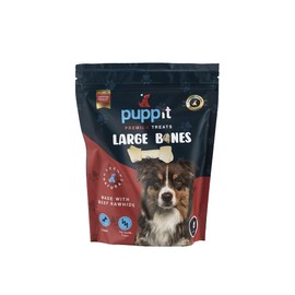 PUPP IT Premium Huesos Grandes de Carnaza Natural para Perros, 16-18 cm, Alto en Proteína, Digestible, Limpieza Dental