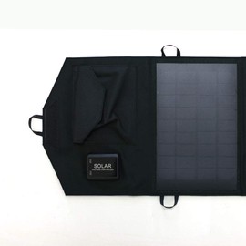 AirJay AJ-SOLAR14W BK Portable Solar Charger (14W Type, IP65 Waterproof, Black)