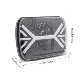 CHUSYYRAY For Nissan Mitsubishi Mighty Max 5x7" LED Headlights Hi/Lo DRL Turn Signal LIGHT