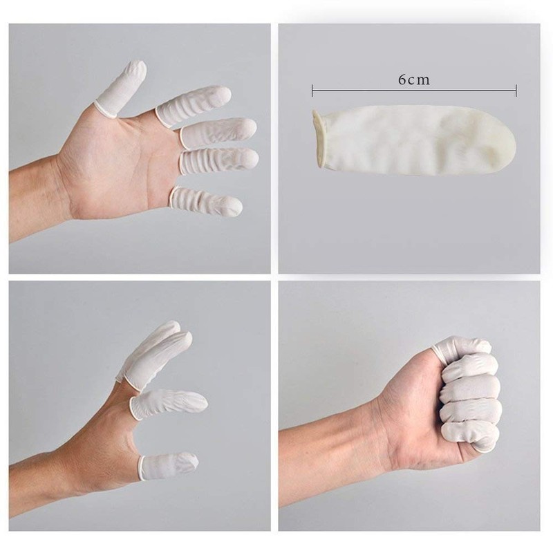 Pack of 300 Latex Finger Cots, Finger Protection, Disposable Latex