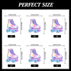 18pcs Roller Skate Cupcake Toppers Set Retro Disco Theme Happy Birthday Hip Hop Decoration, 70s 80s 90s Skate Party, Baby Shower Party or Boy and Girl Birthday Party Decoration, Birthday Gift for Kid.