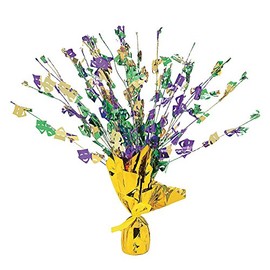 Fun Express - Mardi Gras Foil Burst Decoration for Mardi Gras - Party Decor - General Decor - Centerpieces - Mardi Gras - 1 Piece