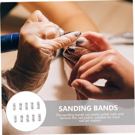 Minkissy 50pcs Sanding Bands Nail Drill Bit Set for Nail Art Sanding Bands for Fine Metal Mandrel Bit for