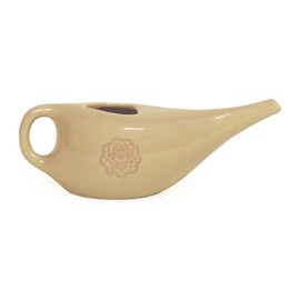 Ruth White Yoga Products Ruth White Yoga Products Ceramic Nasal Neti Pot with Mandala Pattern (Orange)