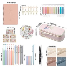 Bible Study Supplies Set, 1 Set Bible Study Supplies Set Including Highlighter & Storage Bag & Pen & Stickers, Teen Girl Gifts, School Supplies Stationery for Women & Students, Office Supplies:_Style B- no notebook and no sticker_1 Set