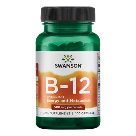 Swanson 2 Pack Vitamina B-12 100 Caps Sfn Sin Sabor
