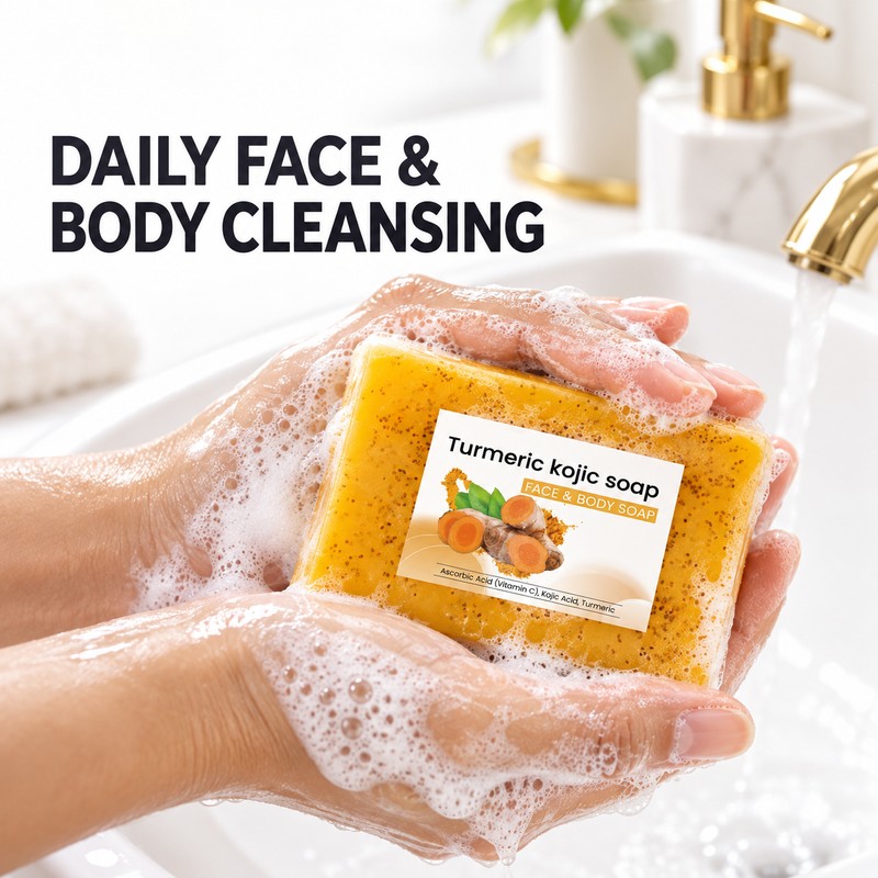 8-Pack Turmeric Lemon Kojic Acid Face & Body Soap Bars