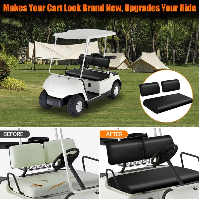 ZWPARTS Golf Cart Front Seat Covers Staple On Replacement for
