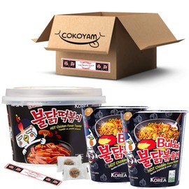 Samyang Spicy Hot Chicken Topokki Bowl (185g) and Ramen Cup (70gx2cup) Combo - Buldak Tteokbokki & Ramen Combo