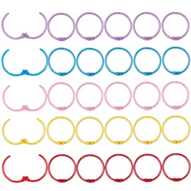 Zhuxing 1 Inch Binder Rings (30 Pack) - 5 Color-Coded Metallic Loose Leaf Rings for Office Documents, School Notes & Craft Projects | Holds 160 Sheets | Reinforced Steel, Fade-Proof