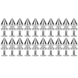 20 Piezas Punk Cone Spikes Studs, Screwback Studs Remaches Metal Bullet Spikes Studs para Ropa DIY Leather Craft Decoración Accesorios 8x13.5cm(8 * 13,5mm plata)