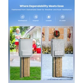 SURAIELEC Temporary Power Outlet Panel with Surge Protector, Electrical Breaker Box with 20, 30, 50 Amp Receptacle, 10800 Joules Protection, Electrical Box for RV Park, Construction Site, ETL Listed