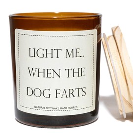 Dog Mom Gifts, Light Me When The Dog Farts Candle - Lavender & Eucalyptus, Crafted by Natural Soy Wax & Natural Essential Oils