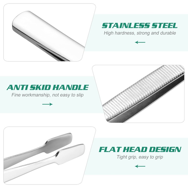 FOMIYES 2Pcs Stamp Tweezers Flat Paddle End Style Stamp Tongs