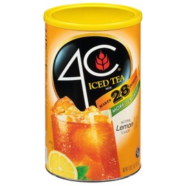 4C Powdered Drink Mix Cannisters, Lemon Tea, 28 Quarts, Family Sized Cannister, Thirst Quenching & Refreshing Flavors (Lemon Iced Tea, 66.1 Ounce (Pack of 2))