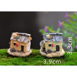 Miniature Fairy Garden Stone House, 8 Pcs Resin Village House Fairy Garden Kits Figurines, Mini Fairy Cottage House Fairy Garden Kits Figurines for Outdoor Plant Pot Micro Land Garden Patio Decoration