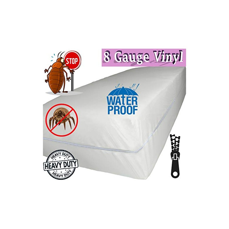 Superior Extra Heavy 8 Gauge Vinyl Mattress Protector Zippered Encasement