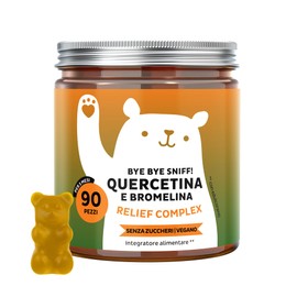 Quercetina e Bromelina - Cambio stagione e Prurito - Bye Bye Sniff Relief Complex - Vitamina C e Zinco - Sistema Immunitario e Stanchezza - 90 pezzi - Vegano, Sugar free - Bears with Benefits