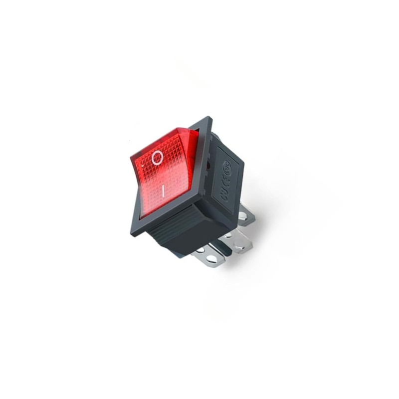 1Pcs KCD4 red Rocker Switch, 4 pin with Light AC250V