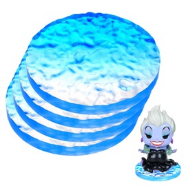 CoolChange Figure Base Set Round | 4 Pieces | Water Look Display Diameter 90 mm | Resin Base for Anime & Action Figures