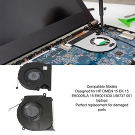 Garsent Laptop CPU Cooling Fan for Omen 15 EK 15 EK0005LA 15 EK0013DX L98737 001 CPU GPU Cooler 4 Pin Notebook Fan Small and Lightweight CPU and GPU Cooling Fan