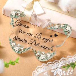 Shellwei Spanish Christian Acrylic Gift for Women Religious Inspirational Gift with Bible Verse Regalos Cristianos Para Mujer Bible Prayer Choice for Women Mother's Day Birthday Favor(Fresh)