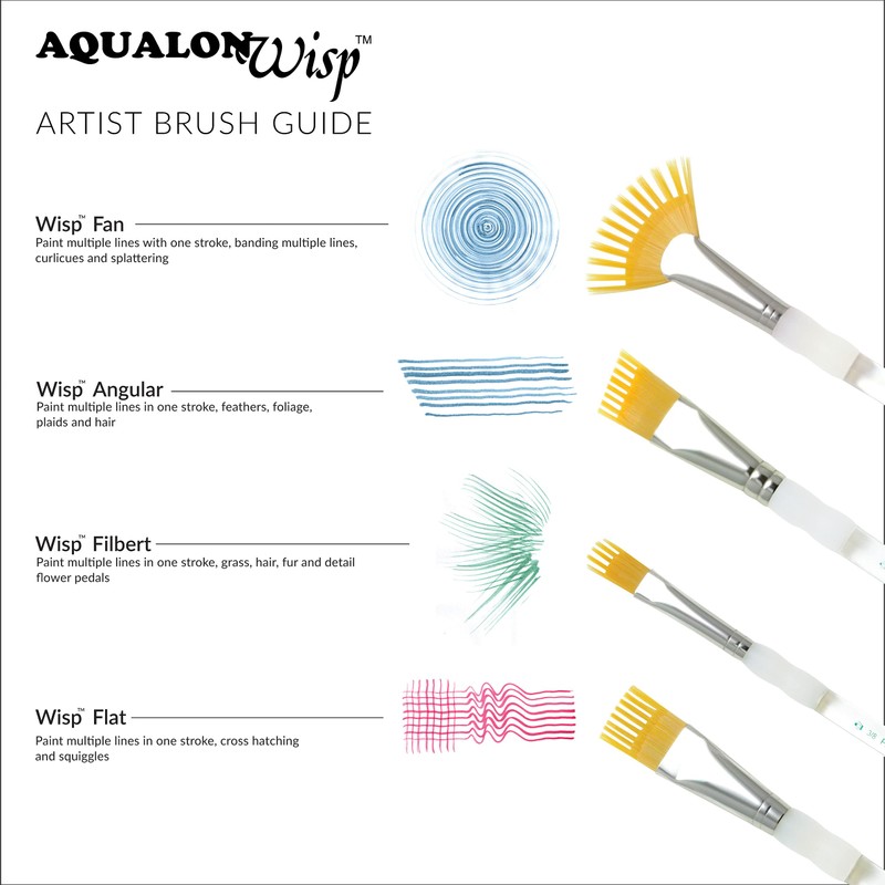 Royal and Langnickel Aqualon Wisp Flat Brush Set (Pack of