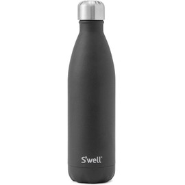 S'well Stainless Steel Water Bottle - 17 Fl Oz - Onyx - Triple-Layered Vacuum-Insulated Containers Keeps Drinks Cold for 36 Hours and Hot for 18 - BPA-Free - Perfect for the Go