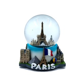 Zizo USA Paris Musical Snow Globe [6 In, Silver]