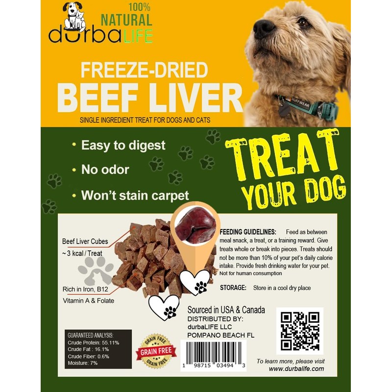 DurbaLife Freeze Dried Dog and Cat Treats Food Topper (2.0